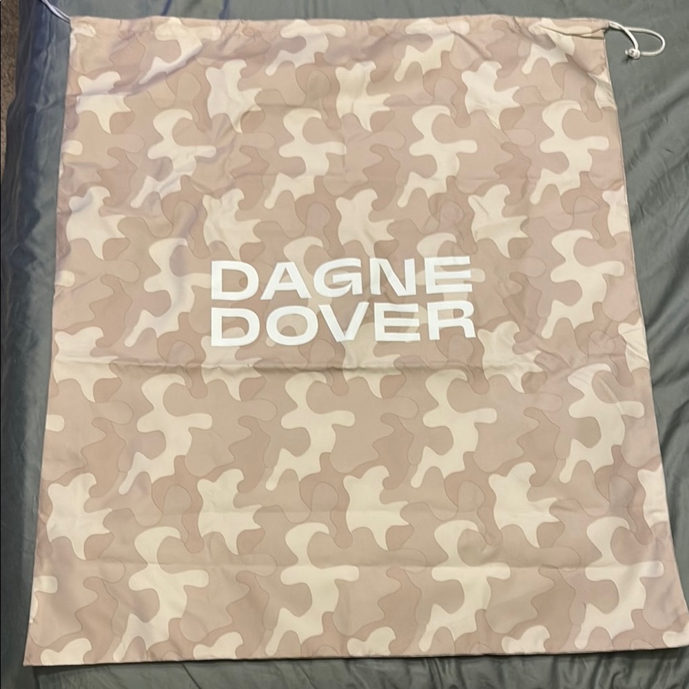 Dagne Dover Beige and Cream Drawstring Bag